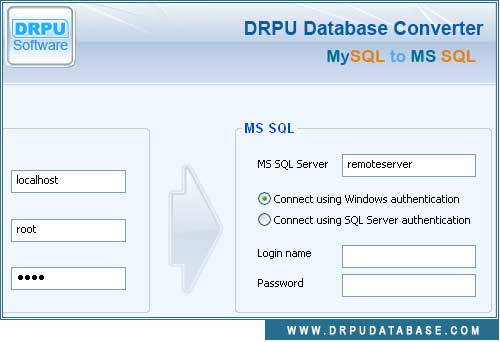 MySQL To MSSQL Database Conversion Tool screenshot