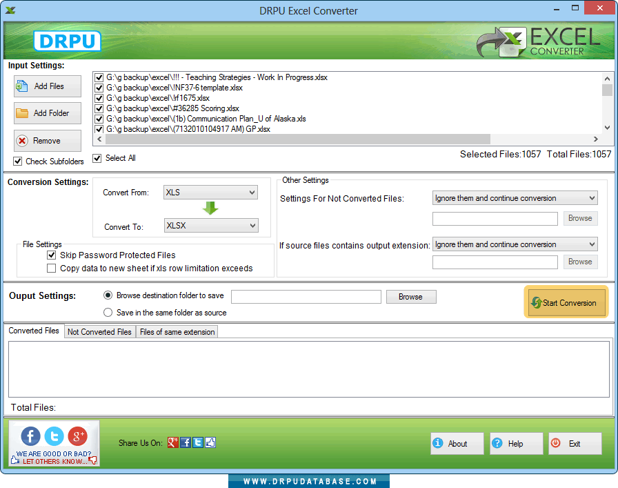 DRPU Excel Converter Screenshots To Convert XLS Into XLSX And XLSX To 